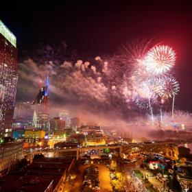Nashville Riverfront on 4th July